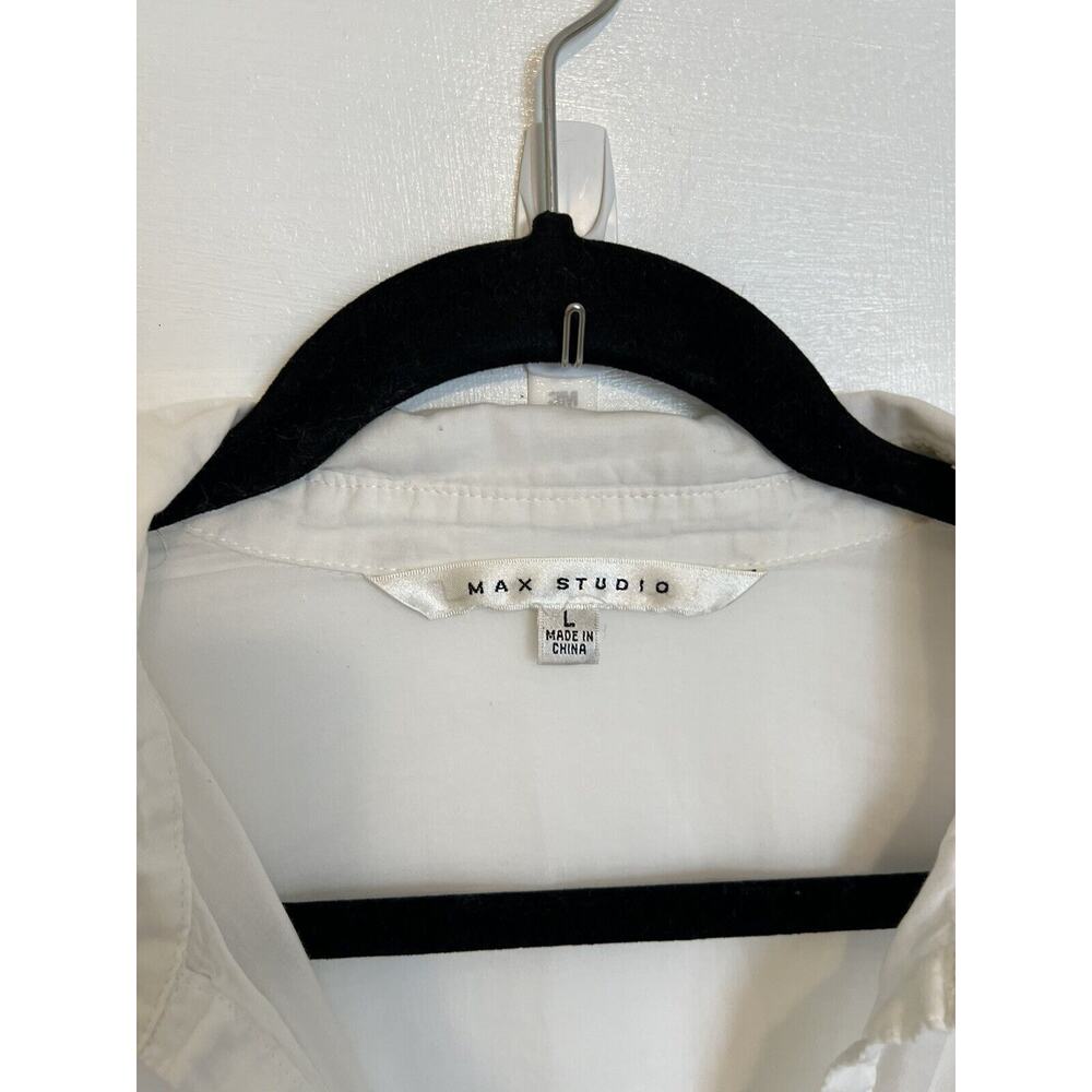 Max Studio Mixed Media Button Down Designer White… - image 6